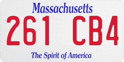 MA license plate 261CB4