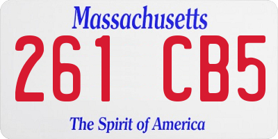 MA license plate 261CB5
