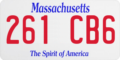 MA license plate 261CB6