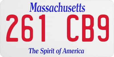 MA license plate 261CB9