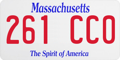MA license plate 261CC0