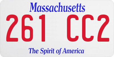 MA license plate 261CC2