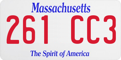MA license plate 261CC3