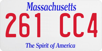 MA license plate 261CC4