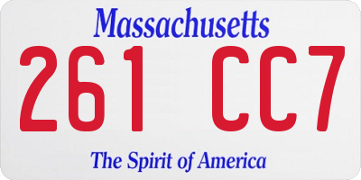MA license plate 261CC7