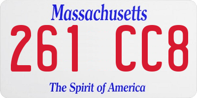 MA license plate 261CC8