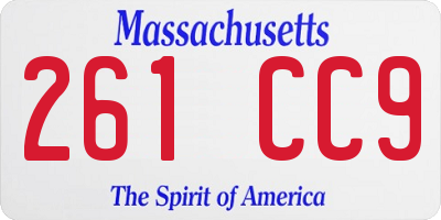 MA license plate 261CC9