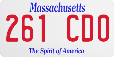 MA license plate 261CD0
