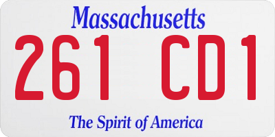 MA license plate 261CD1