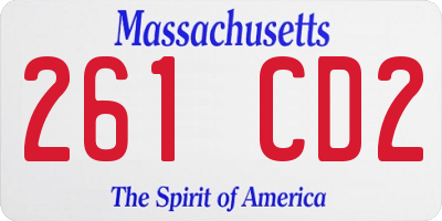 MA license plate 261CD2