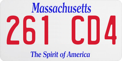MA license plate 261CD4