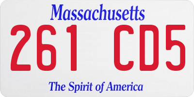 MA license plate 261CD5