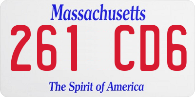MA license plate 261CD6