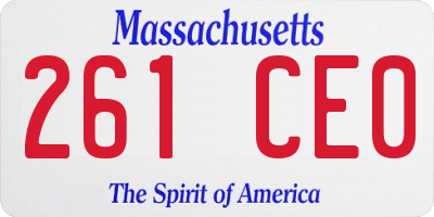 MA license plate 261CE0