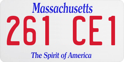 MA license plate 261CE1