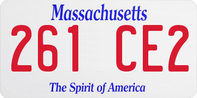 MA license plate 261CE2