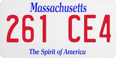 MA license plate 261CE4