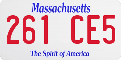 MA license plate 261CE5