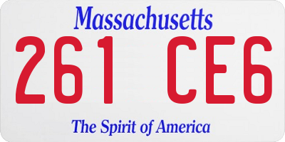 MA license plate 261CE6