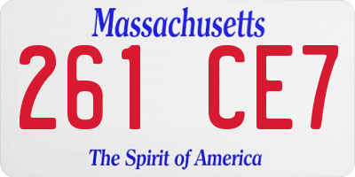 MA license plate 261CE7