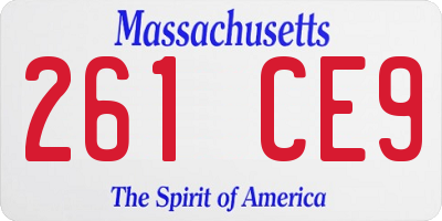 MA license plate 261CE9