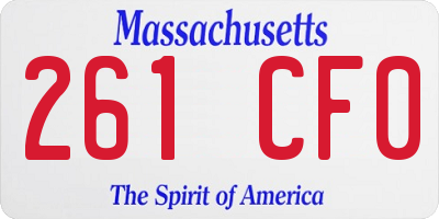 MA license plate 261CF0