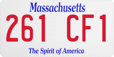 MA license plate 261CF1