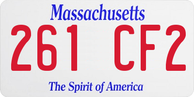 MA license plate 261CF2