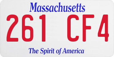 MA license plate 261CF4