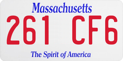 MA license plate 261CF6
