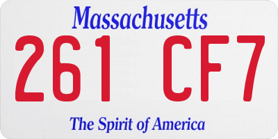 MA license plate 261CF7