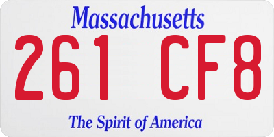 MA license plate 261CF8