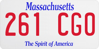 MA license plate 261CG0