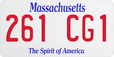 MA license plate 261CG1