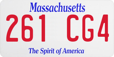 MA license plate 261CG4