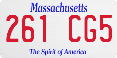 MA license plate 261CG5