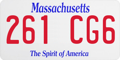 MA license plate 261CG6