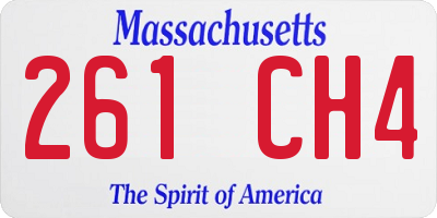 MA license plate 261CH4