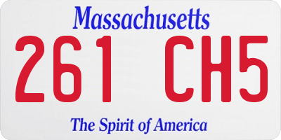 MA license plate 261CH5