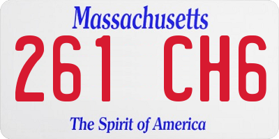 MA license plate 261CH6