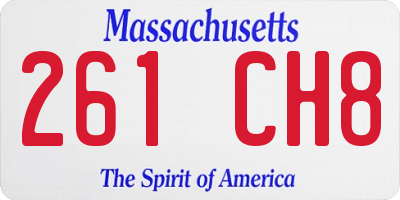 MA license plate 261CH8