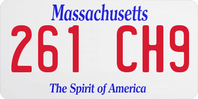 MA license plate 261CH9