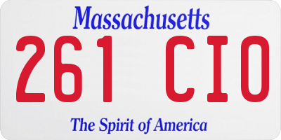 MA license plate 261CI0