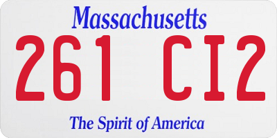 MA license plate 261CI2