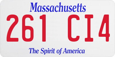 MA license plate 261CI4
