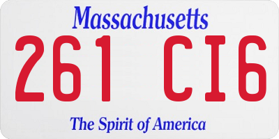 MA license plate 261CI6
