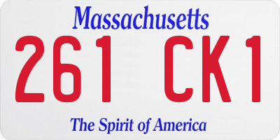 MA license plate 261CK1