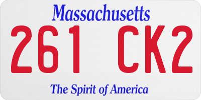 MA license plate 261CK2