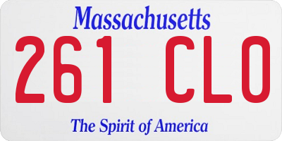 MA license plate 261CL0