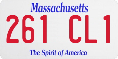 MA license plate 261CL1